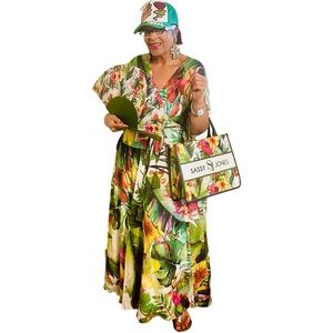 🩷💛💚 BUNDLE 🩷WRAP DRESS💛TOTE BAG💚MATCHING FAN